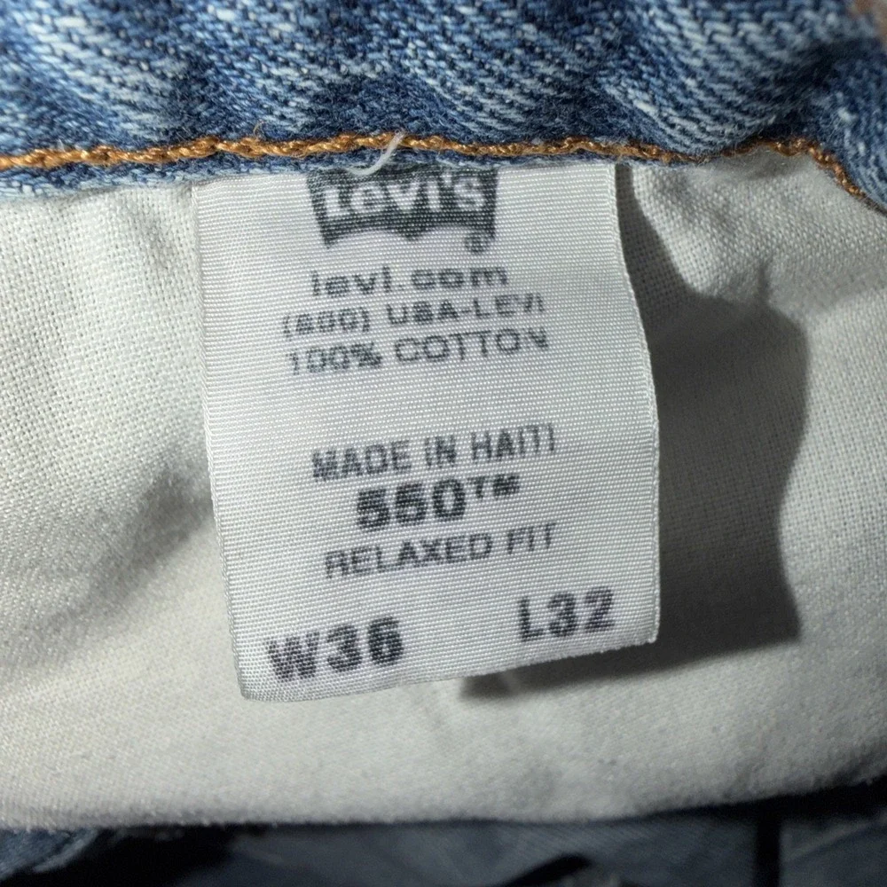 Levi's 550 Relaxed Fit Jeans 36x32 Baggy Tapered Light Wash Denim Y2K Grunge